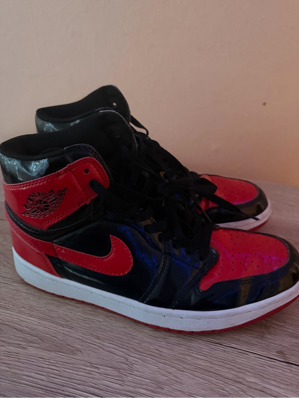Jordan 1 Red and Black High-Top Basketball Sneakers